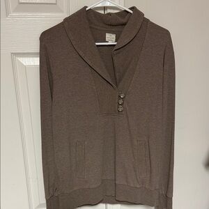 Banana Republic Women's Shawl Collar Pullover Hoodie - Brown